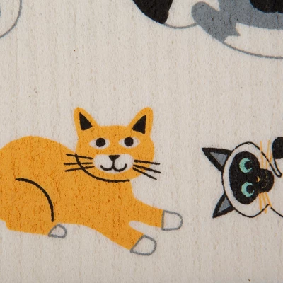 Design Imports Swedish Dishcloth Set/3, Reusable & Absorbent, Cats Everywhere! 2 Design Imports Swedish Dishcloth Set/3, Reusable & Absorbent, Cats Everywhere! - Image 2