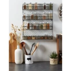 Design Imports Vintage Grey 4 Tier Chicken Wire Spice Rack -Design Imports GUEST 594c4762 5577 4760 a4b6 905544595194