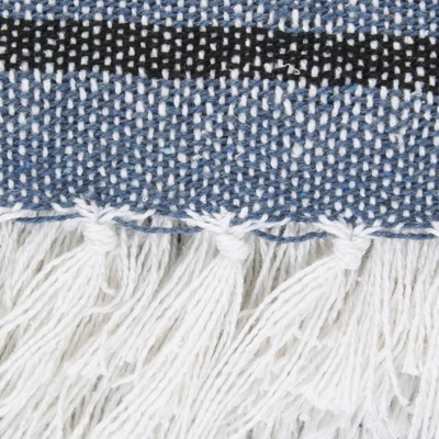 50"x60" Farmhouse Striped Throw Blanket Blue - Design Imports: Cozy Cotton, Machine Washable 1 50"x60" Farmhouse Striped Throw Blanket Blue - Design Imports: Cozy Cotton, Machine Washable
