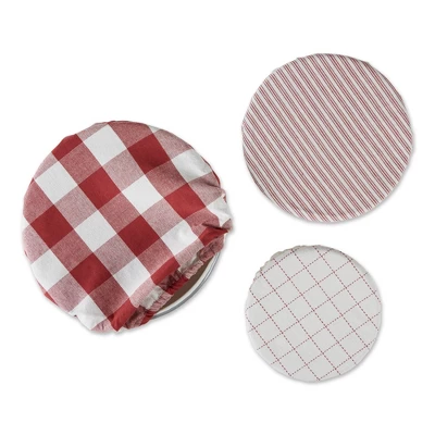 DII Assorted Barn Red Farmhouse Woven Dish Cover Set/3 2 DII Assorted Barn Red Farmhouse Woven Dish Cover Set/3 - Image 2