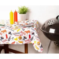 Design Imports Bbq Fun Print Outdoor Tablecloth With Zipper 60X120 -Design Imports GUEST 5af5510f 5f45 40c7 bcd4 95d2e0552d7c
