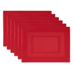 DII PVC Doubleframe Indoor/Outdoor Placemat Set/6, Tango Red, 13x17.25" -Design Imports GUEST 5b50e999 dde1 421f a0bf 71c02339505b