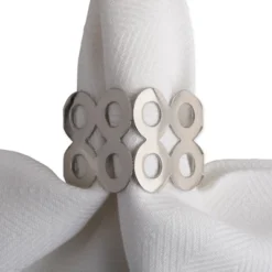 DII Napkin Ring Set, 6 Piece, Silver Square -Design Imports GUEST 5b9a9016 f684 4856 bcd9 0d5c40f1eb73