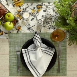 DII PVC Tweed Placemat Set 6 Piece, Fig Green, 13x17.25" -Design Imports GUEST 5c12eb52 f402 48f8 aeee 784c3ff167ac