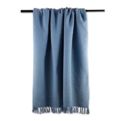 50"x60" Solid Ribbed Throw Blanket - Design Imports