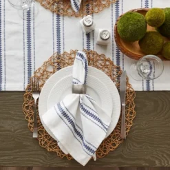 Design Imports French Blue Zig Dobby Stripe Napkin Set/6 -Design Imports GUEST 5cc49076 9686 424b 881d 68e7ea4101d0