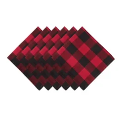 Design Imports Tango Red/Black Buffalo Check Napkin Set/6 -Design Imports GUEST 5cc51100 d9ac 4e99 a8fa e7d44289cf57