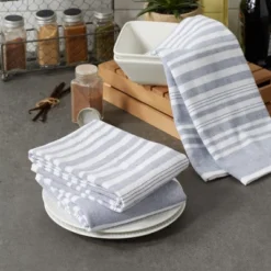 Design Imports French Blue French Terry Variegated Stripe Dishtowel Set/3 -Design Imports GUEST 5d2151bd 202d 4296 8cf7 df8469188c9e