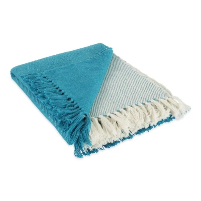 50"x60" Four Square Woven Throw Blanket With Fringe - Design Imports 8 50"x60" Four Square Woven Throw Blanket With Fringe - Design Imports - Image 8