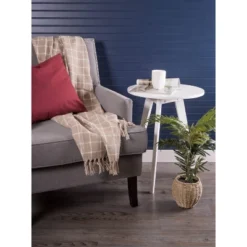 50"x60" Checked Plaid Throw Blanket Stone - Design Imports -Design Imports GUEST 5dc85140 4e4c 4862 849d ec801c42975d