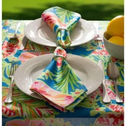 Design Imports Summer Floral Outdoor Tablecloth With Zipper 52 Round -Design Imports GUEST 5e311fb4 3dca 4baa 907f 2b8c6813d130