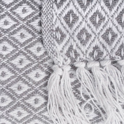 50"x60" Mini Diamond Throw Blanket Gray - Design Imports 4 50"x60" Mini Diamond Throw Blanket Gray - Design Imports - Image 4
