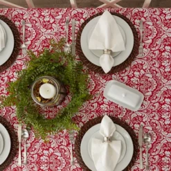 Design Imports Damask Printed Tablecloth, Red, 60X84" -Design Imports GUEST 5edc5bd9 b7bc 4824 ba1e c2cc6e3619e1