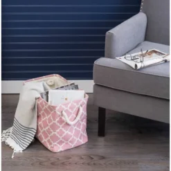 17.5" X 12" X 15" Large Polyester Rectangle Lattice Storage Bin Rose - Design Imports 10 17.5" X 12" X 15" Large Polyester Rectangle Lattice Storage Bin Rose - Design Imports -Design Imports GUEST 5ef50ce2 fe05 429c 98cf d2b09adeefed