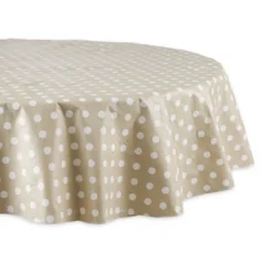 Design Imports Natural Polka Dot Vinyl Tablecloth 70 Round -Design Imports GUEST 5f0b72ba bb95 47bb 8cf0 06f5577c6d8d