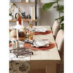 DII Solid Woven Placemat Set 6 Piece, Spice, 15" Dia