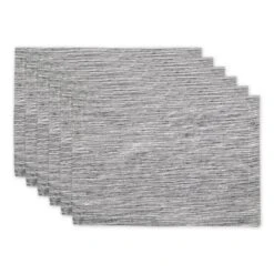Design Imports Black/Off-White Tonal Recycled Cotton Slubby Rib Placemat Set/6 -Design Imports GUEST 5f337556 0ea2 4706 af04 d4bac2fff786