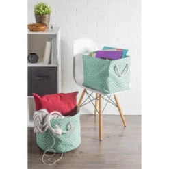 Design Imports Polyester Bin Stained Glass Aqua Rectangle Large 17.5X12X15 9 Design Imports Polyester Bin Stained Glass Aqua Rectangle Large 17.5X12X15 -Design Imports GUEST 5f63fb6f ee77 4e40 a065 4f2cda70f251