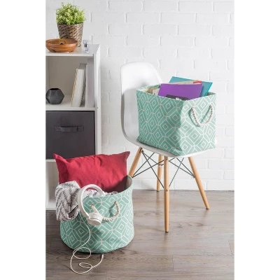 Design Imports Polyester Bin Stained Glass Aqua Rectangle Large 17.5X12X15 4 Design Imports Polyester Bin Stained Glass Aqua Rectangle Large 17.5X12X15 - Image 4