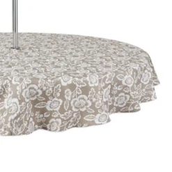 Design Imports Stone Floral Print Outdoor Tablecloth With Zipper 60 Round -Design Imports GUEST 5f7296de cfa2 4d90 b580 83bf81c27d34