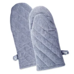 Design Imports Blue Solid Chambray Oven Mitt (Set Of 2) -Design Imports GUEST 5fcb5343 607f 4dda 8755 dbe491cf1aba