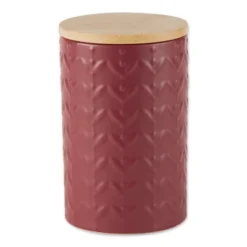 Design Imports Barn Red Matte Retro Vine Texture Ceramic Canister Set/3 -Design Imports GUEST 6030189b c889 43ba a877 80f140f525fb