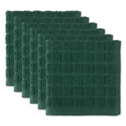 Design Imports Windowpane Terry Dishcloth Set 6 Piece, 12X12", Green -Design Imports GUEST 6039c91d ae8b 4d8a 94d7 3e79df1eeb86