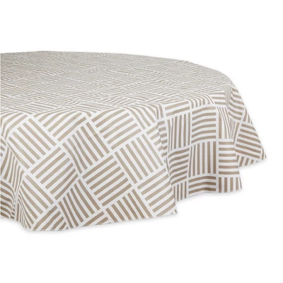Design Imports Stone Grid Vinyl Tablecloth 70 Round 5 Design Imports Stone Grid Vinyl Tablecloth 70 Round - Image 5