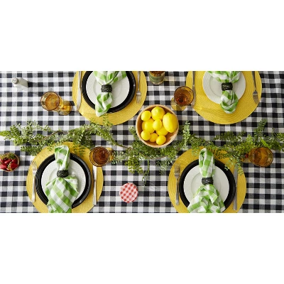 Design Imports Cotton Classic Check Tablecloth, Black, 52X52" 4 Design Imports Cotton Classic Check Tablecloth, Black, 52X52" - Image 4