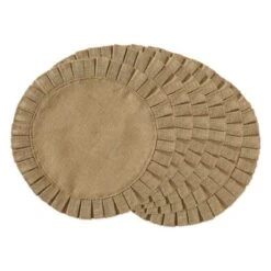 DII Jute Ruffle Trim Placemat Set 6 Piece, Natural, 15" Dia -Design Imports GUEST 6106ee76 a54f 4237 8a25 52d00918be4f
