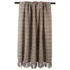 50"x60" Checked Plaid Throw Blanket Stone - Design Imports