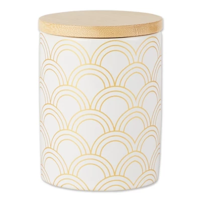 Design Imports White And Gold Mixed Print Ceramic Canister Set/3 2 Design Imports White And Gold Mixed Print Ceramic Canister Set/3 - Image 2
