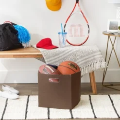 Design Imports Polyester Cube Solid Bark Brown Square 13X13X13 -Design Imports GUEST 6220ed52 e2b7 43c4 a0f9 5a31b15d7de9