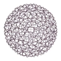 Design Imports Eggplant Woven Paper Round Placemat Set/6