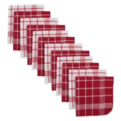 Design Imports Windowpane Waffle Dishcloth Set 12 Piece, 13X13", Red -Design Imports GUEST 63011194 e58d 41de 8d1a d678a5870ba1