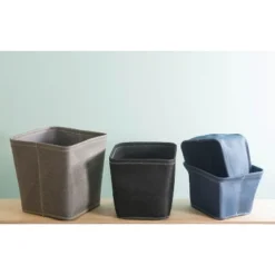 Design Imports Poly Bin Zig-Zag Stitch Variegated Blue Trapezoid 11X11X11 Set/2 -Design Imports GUEST 63e7ec8e 7d5f 4e23 9da8 02af8f7cda59