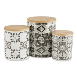 Design Imports Black Tile Ceramic Canister Set/3 -Design Imports GUEST 63f5b65b b0db 4aab 8bf7 f73f6e3a2a14
