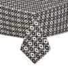 Design Imports Black Ikat Outdoor Tablecloth With Zipper 60X84