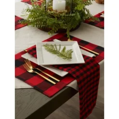 DII Buffalo Check Placemat Set 4 Piece, Red/Black, 13x19" -Design Imports GUEST 64e31c05 4b7a 4b1e bd22 49b55eb91784