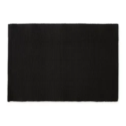 Design Imports Black Ribbed Placemat Set/6