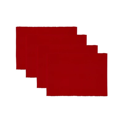 Design Imports Solid Ribbed Placemat Set/4, Muted Clay 3 Design Imports Solid Ribbed Placemat Set/4, Muted Clay - Image 3