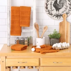Design Imports Bar Mop Dishtowel Set 4 Piece, Pumpkin Spice, 16X19" -Design Imports GUEST 669ca0cc c46c 49a2 9a51 f7bb0d2b30b7