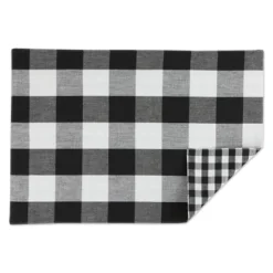 DII Buffalo Check Placemat Set 4 Piece, Black, 13x19" -Design Imports GUEST 688dce89 08ee 4418 9161 dcc4a98b9cb7