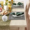 DII PVC Doubleframe Indoor/Outdoor Placemat Set/6, Gray, 13x17.25"