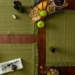 Variegated Olive Green Fringe Placemat (Set Of 6) -Design Imports GUEST 69cb7e2c 2672 4ac4 b864 7c4fb83b1fcf
