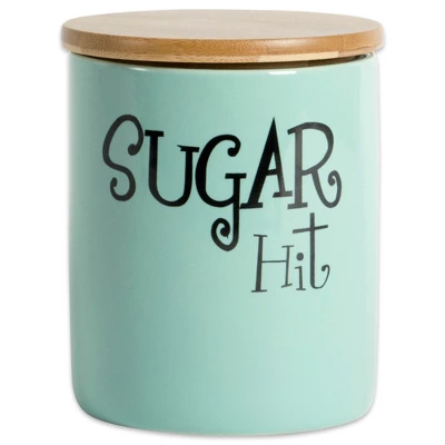 Design Imports Aqua Coffee/Sugar/Tea Ceramic Canister Set/3 2 Design Imports Aqua Coffee/Sugar/Tea Ceramic Canister Set/3 - Image 2