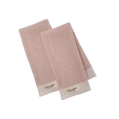 Design Imports Washed Waffle Dishtowel Set/2, Pink Quartz 3 Design Imports Washed Waffle Dishtowel Set/2, Pink Quartz - Image 3