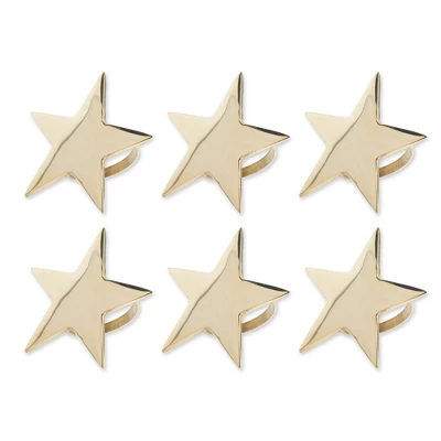 DII Decorative Holiday Napkin Ring Set, 6 Piece, Gold Stars 8 DII Decorative Holiday Napkin Ring Set, 6 Piece, Gold Stars - Image 8