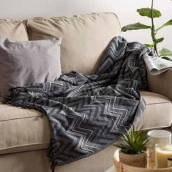50"x60" Zig-Zag Chevron Throw Blanket - Design Imports -Design Imports GUEST 6c0987cf efe0 4a83 b1d0 fe702bb069d3