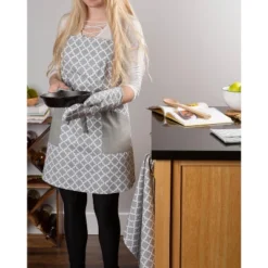 Design Imports Printed Oven Mitt Set 2 Piece Gray 13X7" -Design Imports GUEST 6c665625 e346 4dda b162 1cf6db073c78